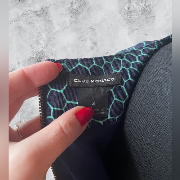 Club Monaco navy abstract sheath cocktail dress - Picture 3 of 4